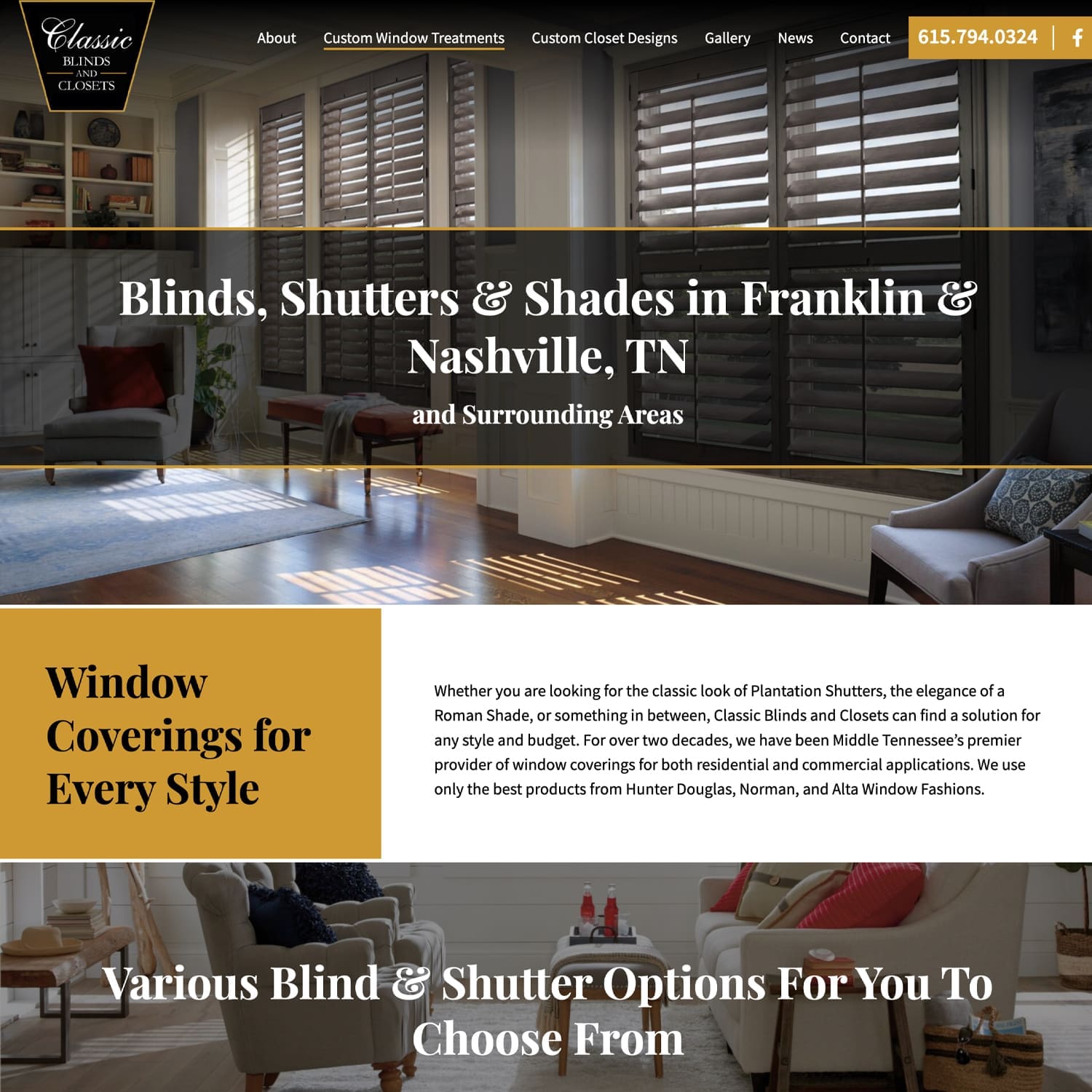 Louisville Website Design: Classic Blinds