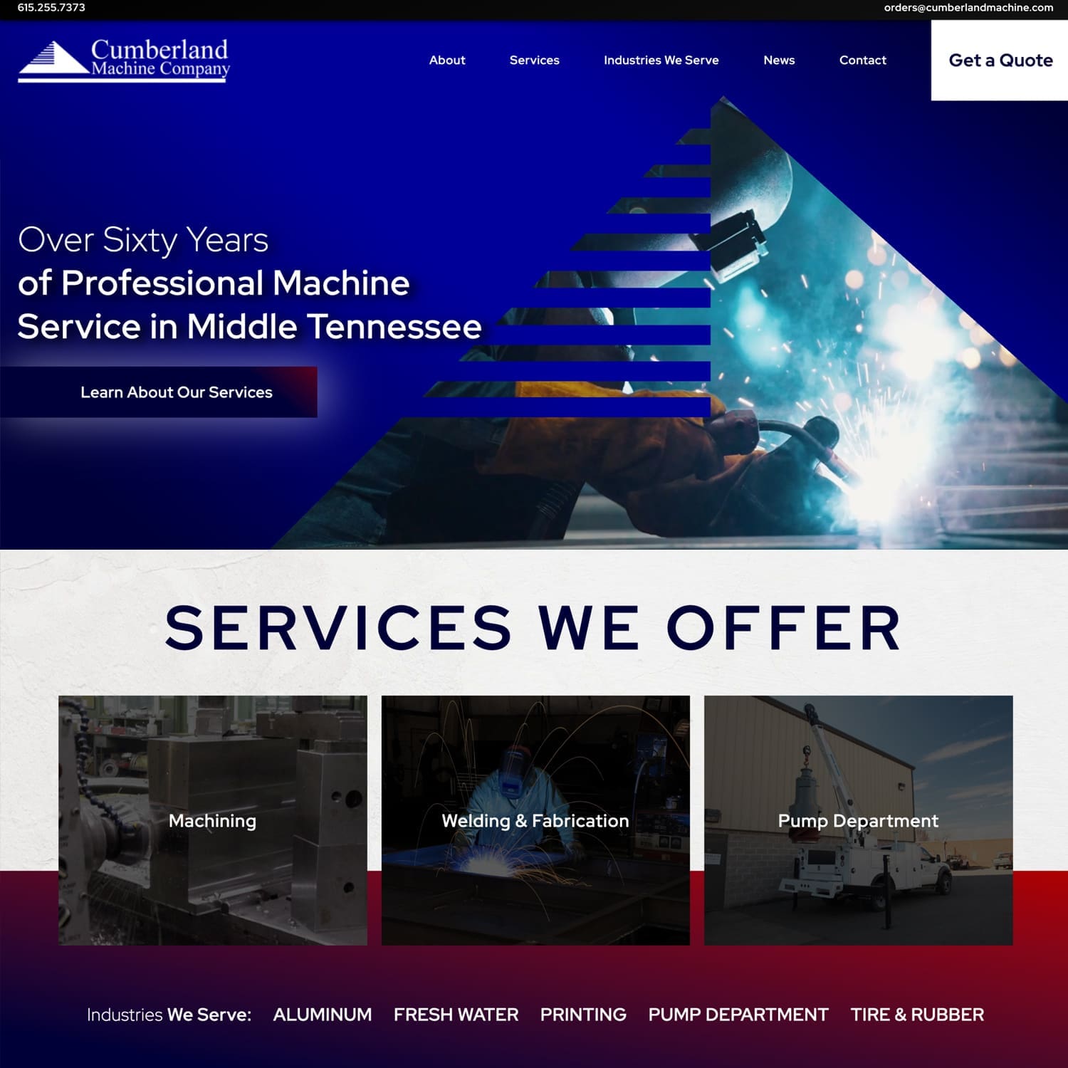 Louisville Website Design: Cumberland Machine