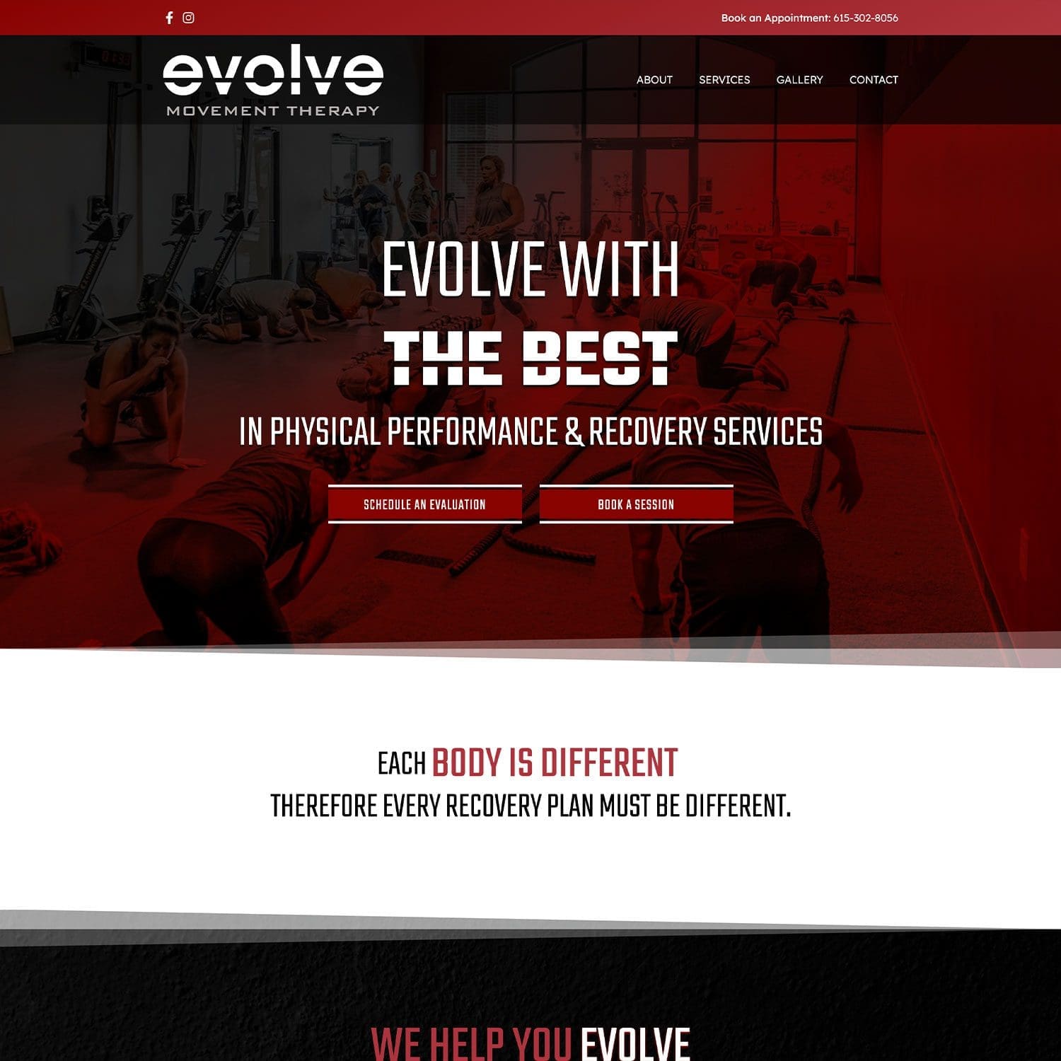 Evolve movement therapy - louisville web design