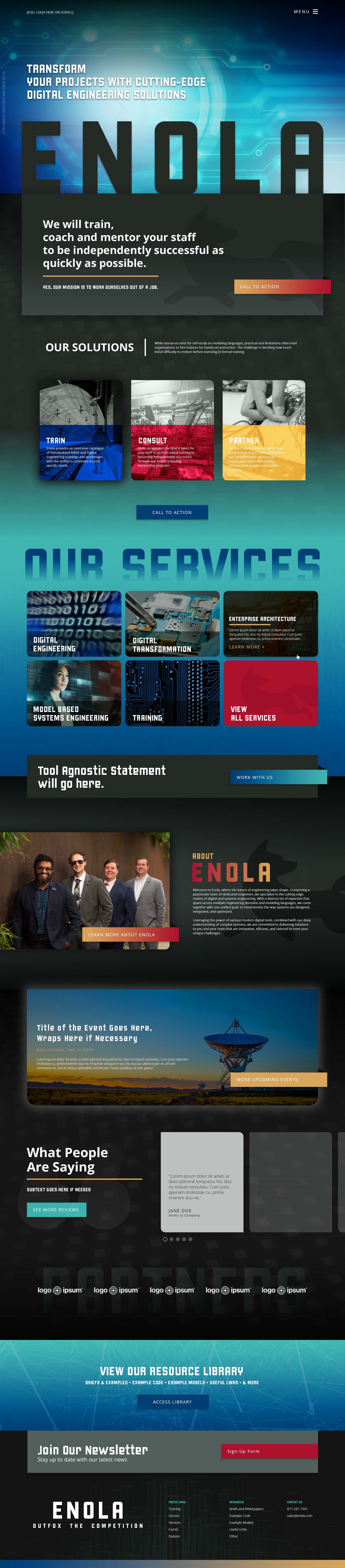 Full Louisville Website Design Mockup For Enola