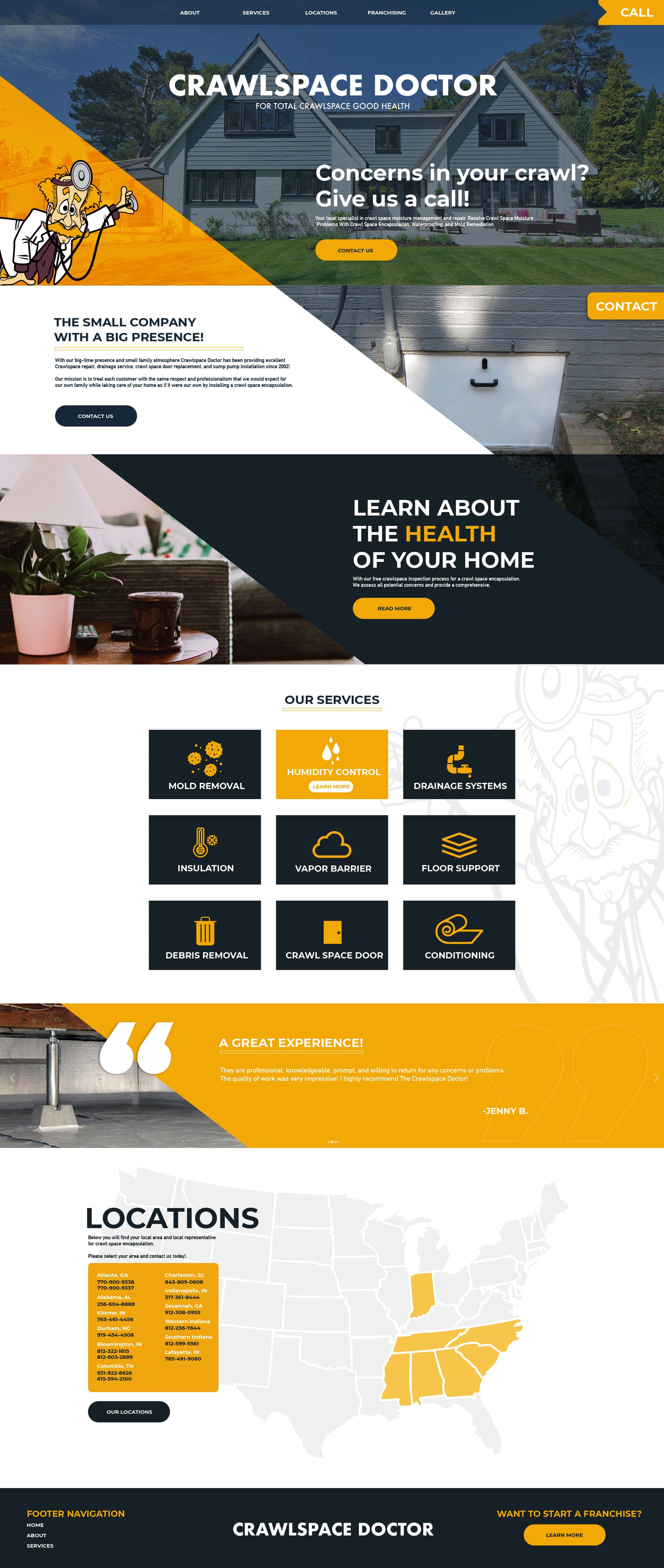 crawlspace doctor - Chattanooga web design example